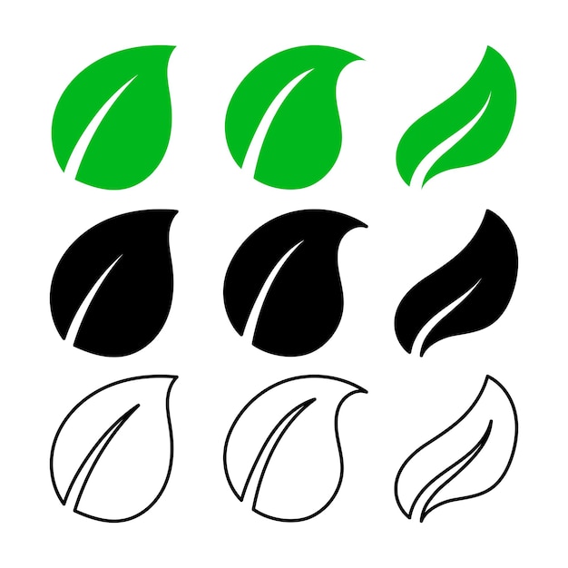 Free vector leaves multiple colours set