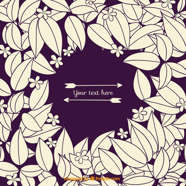 Free vector leaves on purple background