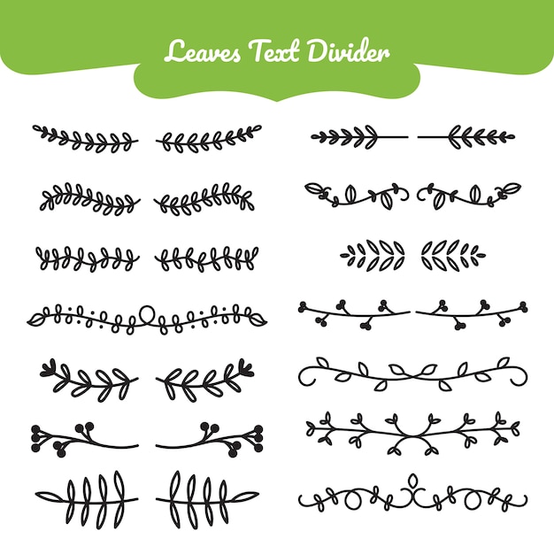 Free Leaves text divider SVG DXF EPS PNG - Download Free SVG Cut Files DIY Project Using Cricut ...