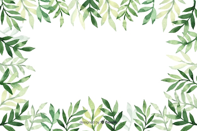 Leaves with copy space watercolour floral background