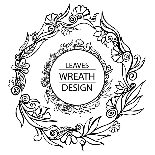 Leaves wreath design