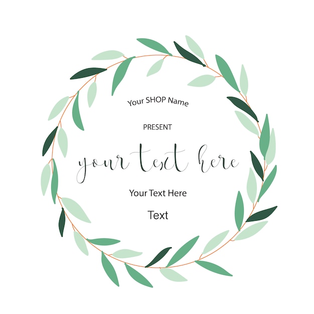Free vector leaves wreath template
