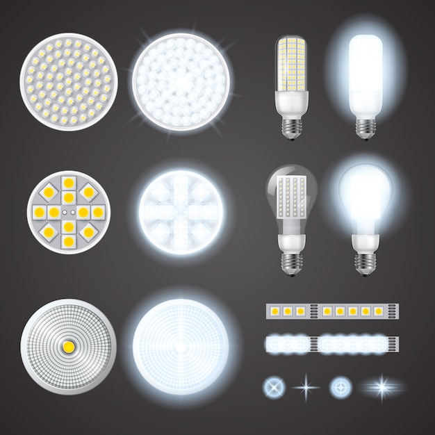 Led lamps and lights effects set