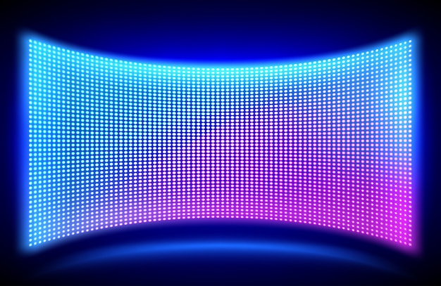 Led wall video screen with glowing dot lights