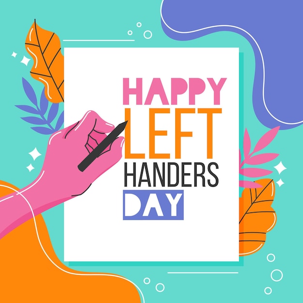 Free vector left handers day celebration