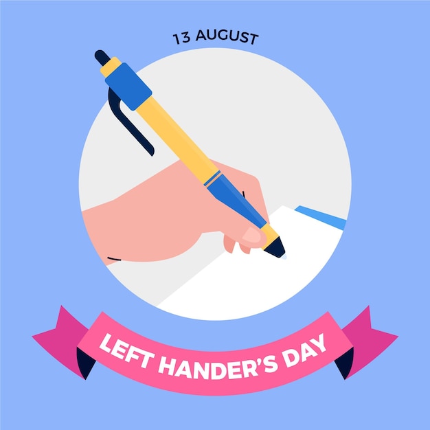 Free vector left handers day in flat design