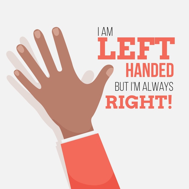 Free vector left handers day in flat design