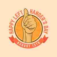 Free vector left handers day in flat design