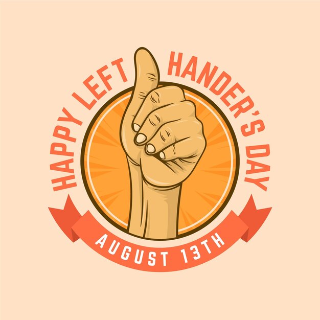 Left handers day in flat design