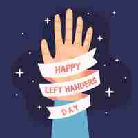 Free vector left handers day in flat design