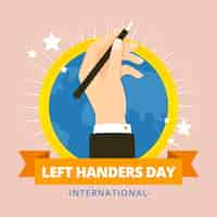 Free vector left handers day in flat design