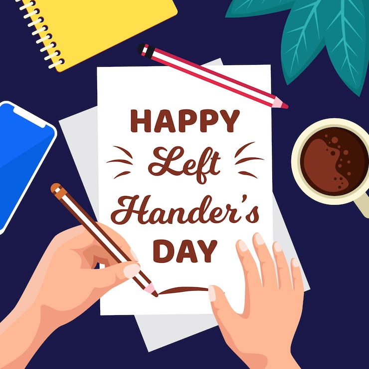 Free Vector left handers day illustration theme