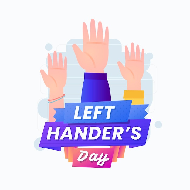 Free vector left handers day illustration with hands