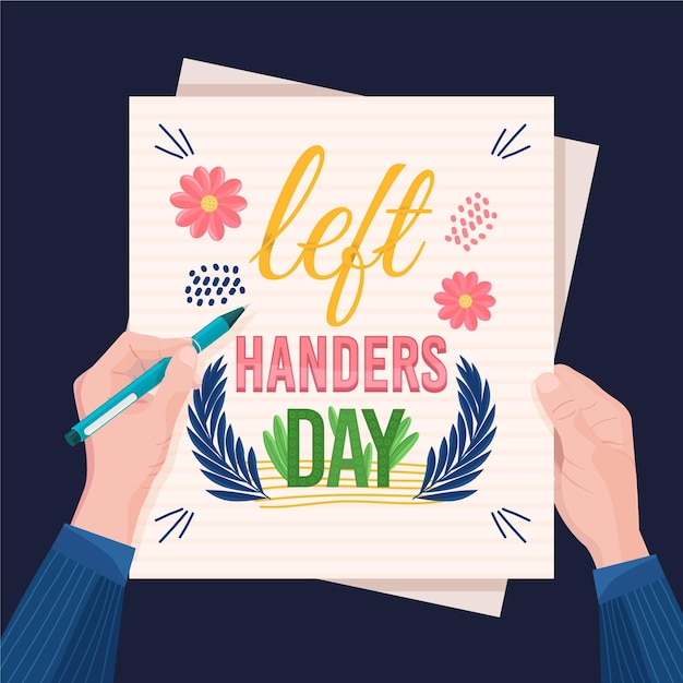 Free vector left handers day