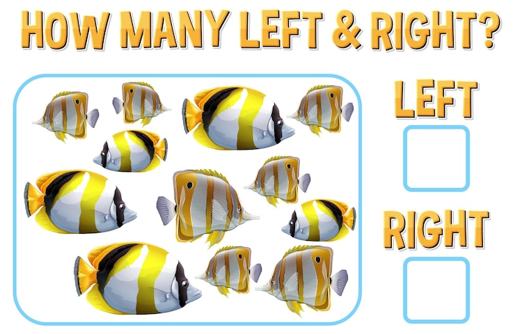 Free Vector left and right game template with sea animals