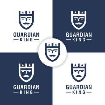 Легенда о короле-хранителе логотип комбинированный щит и значок короны символ защиты, королевство, дизайн логотипа касты