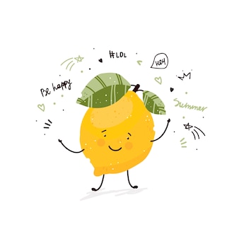 レモンフルーツかわいい漫画落書きスケッチイラスト夏 無料のベクター レモンフルーツかわいい漫画落書きスケッチイラスト夏 無料のベクター