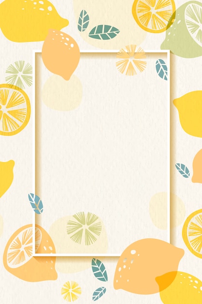 Free vector lemon patterned frame