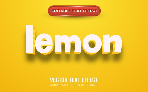 Лимонный тематический редактируемый текстовый эффект