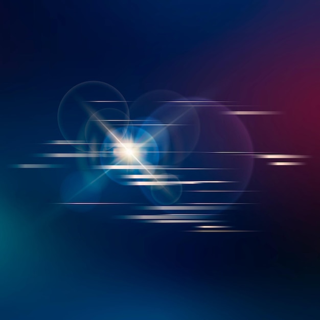 Lens flare vector technology icon in neon on gradient background
