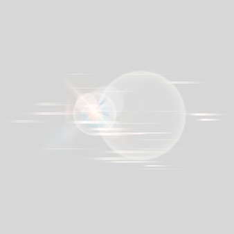 Lens flare vector technology icon in white on gray background