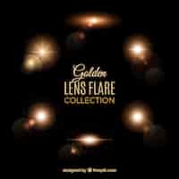 Free vector lens flares collection in golden style