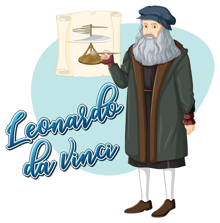 Free Vector leonardo da vinci cartoon character