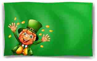 Free vector leprechaun character on green background