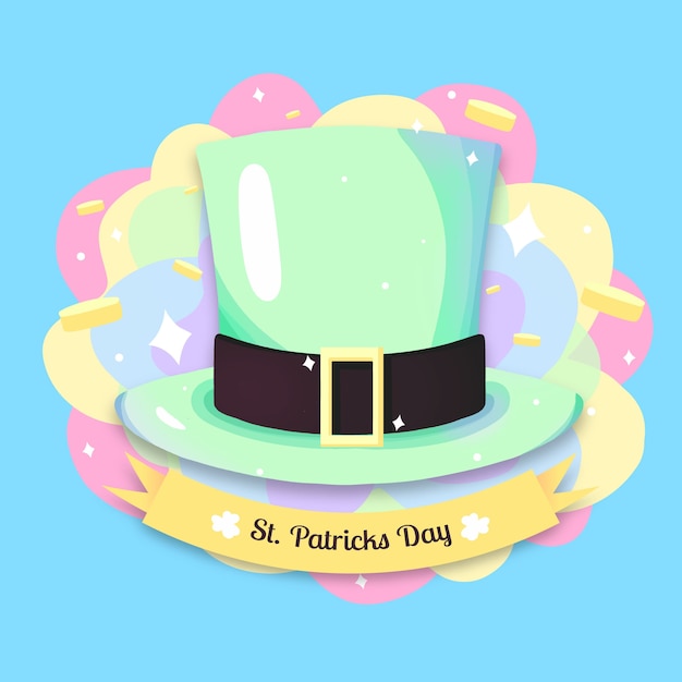 Leprechaun green hat with golden coins