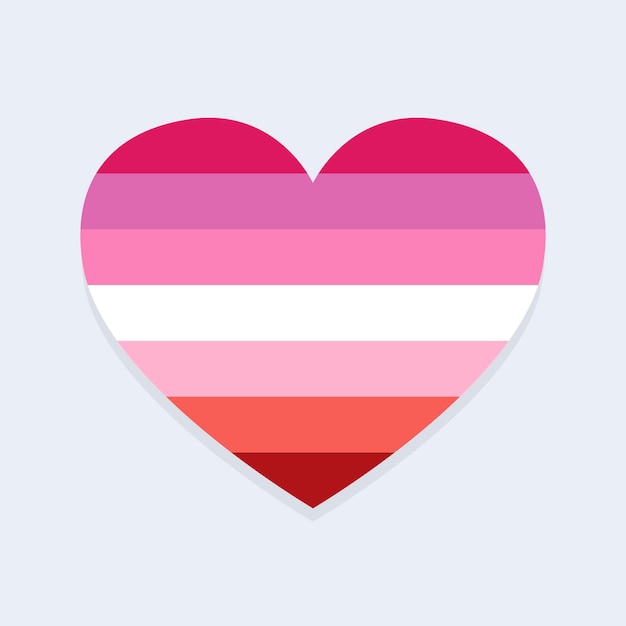 Free vector lesbian flag in heart shape