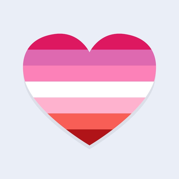Лесбийский флаг в форме сердца