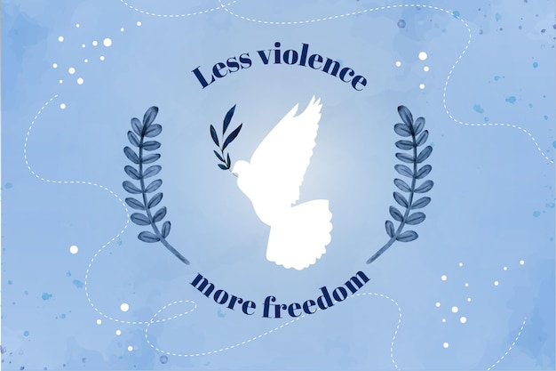 Бесплатное векторное изображение Меньше насилия больше свободы фон сообщения