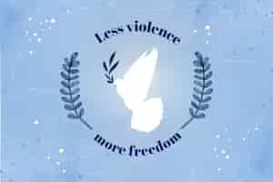 Free vector less violence more freedom message background