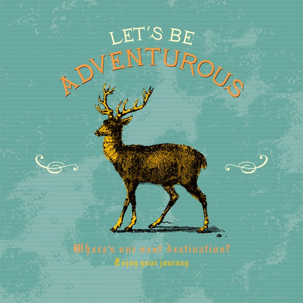 Free vector let's be adventurous logo design vector