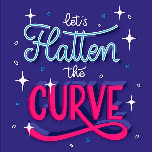 Vettore gratuito appiattiamo le lettere curve