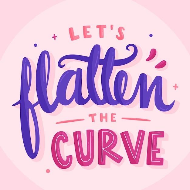 Free vector let's flatten the curve lettering