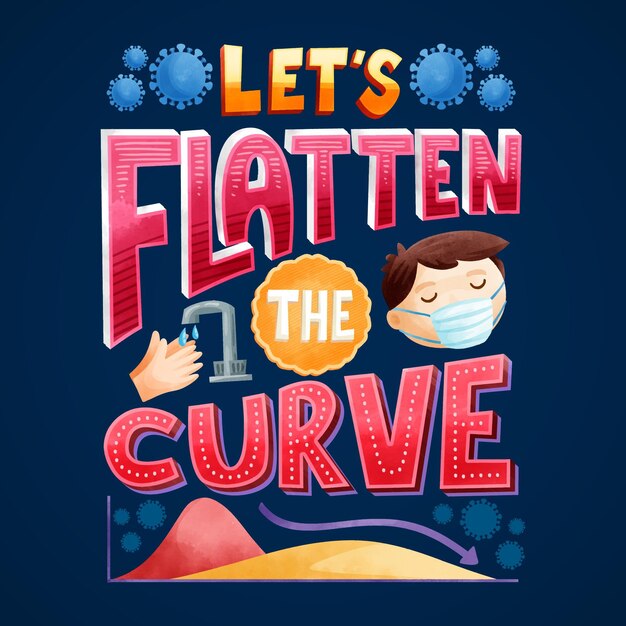 Let's flatten the curve lettering