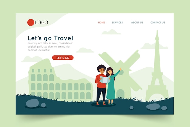 Let's go travel landing page