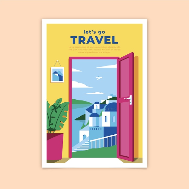 Let's go travel poster