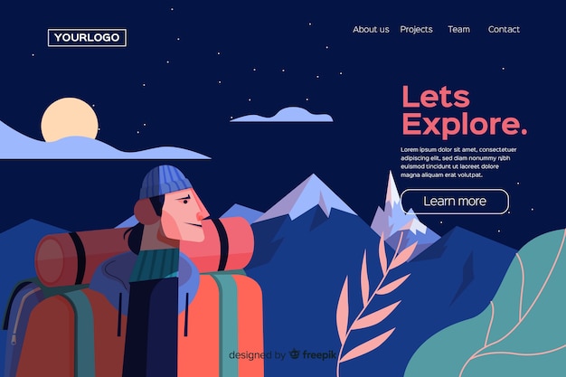 Let us explore adventure landing page