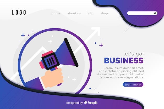 Let us go business landing page template