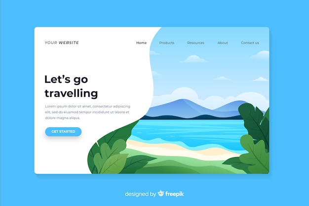 Let us go traveling landing page