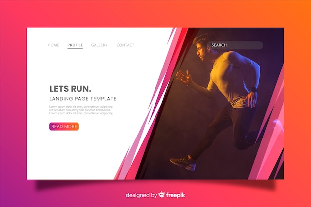 Let us run sport landing page