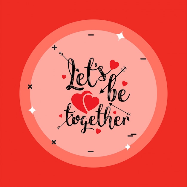 Free vector lets be together with red pattern background