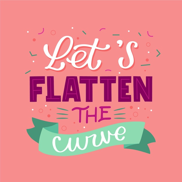 Free vector lets flatten the curve design