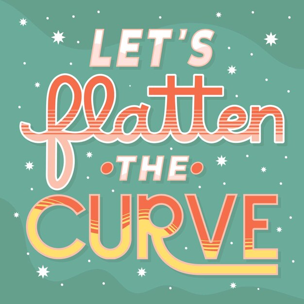 Free vector lets flatten the curve theme