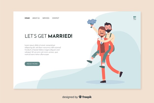 Lets get married wedding landing page