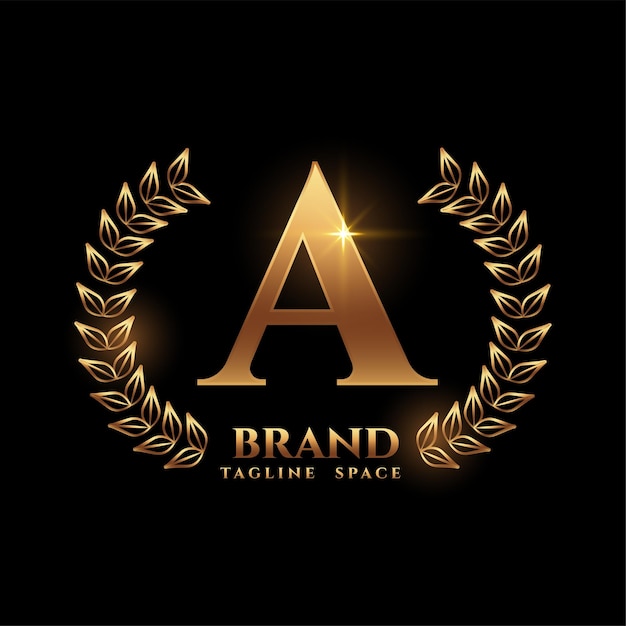 Буква a бренд золотой логотип концепции роскоши