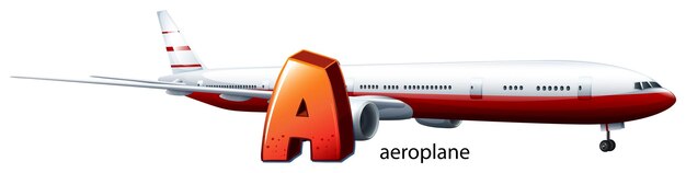 A letter A for aeroplane