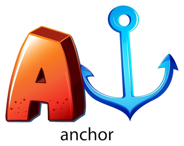 A letter A for anchor